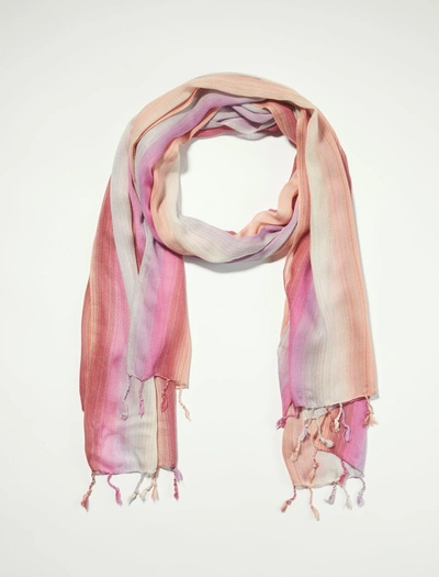 Lucky Brand Stripe Scarf In Pink