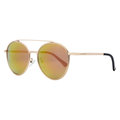 Lucky Brand Round Sunglasses Obispo Gold 54mm In Yellow