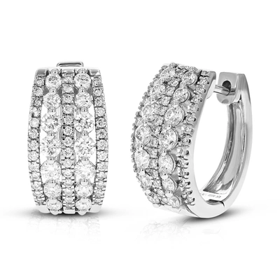 Vir Jewels 1.75 Cttw Round Cut Lab Grown Diamond Hoop Earrings In .925 Sterling Silver Prong Set 2/3 Inch