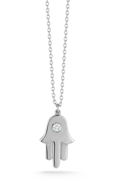 Ember Fine Jewelry 14k Gold & Diamond Hamsa Necklace In Grey