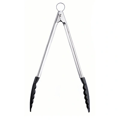 Cuisipro 12 Inch Silicone Locking Tongs, Black