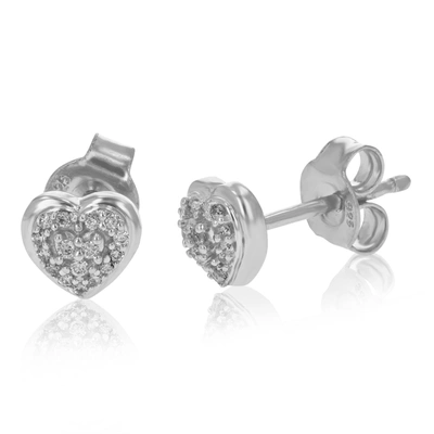 Vir Jewels 1/10 Cttw Round Lab Grown Diamond Stud Earrings In .925 Sterling Silver With Push Back Prong Set