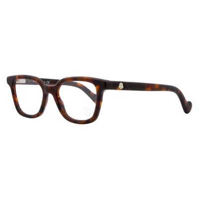 Moncler Square Eyeglasses Ml5001 052 Dark Havana 49mm 5001 In White