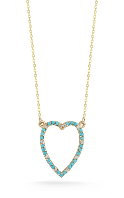 Ember Fine Jewelry 14k Gold, Diamond & Turquoise Necklace In Blue