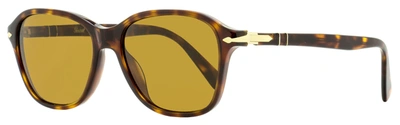Persol Unisex Rectangular Sunglasses Po3244s 24/33 Havana 53mm In Yellow