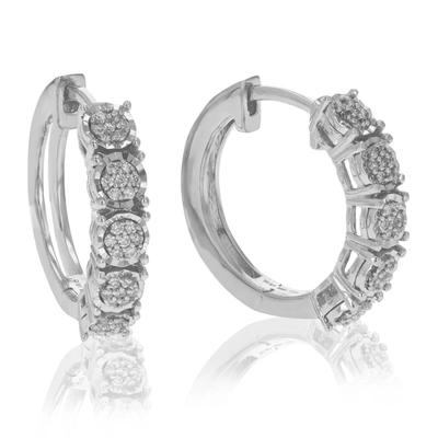 Vir Jewels 1/5 Cttw Hoop Earrings Lab Grown Diamond Earrings Round Cut Prong Set In .925 Sterling Silver