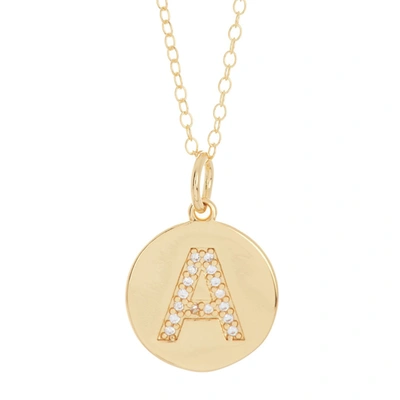 Adornia Initial Circle Disc Necklace Gold In Multi