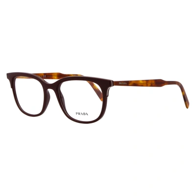 Prada Rectangular Eyeglasses Pr05vv 2701o1 Burgandy/havana 53mm 05vv In White