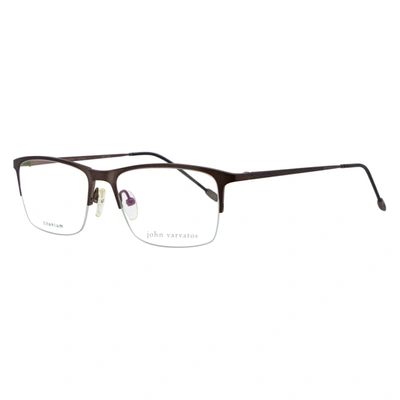 John Varvatos Rectangular Eyeglasses V154 Brown 54mm 154 In White