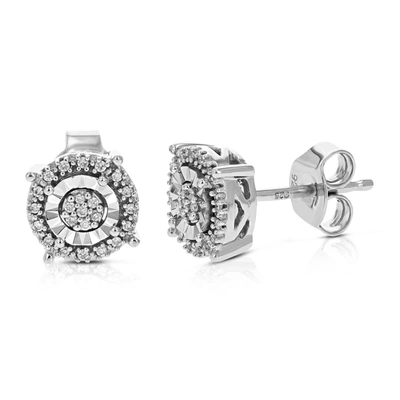Vir Jewels 1/10 Cttw Round Cut Lab Grown Diamond Prong Set Stud Earrings For Women .925 Sterling Silver