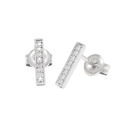 Monary 1 Carat Triple Row Diamond Hoop Earrings In Sterling Silver