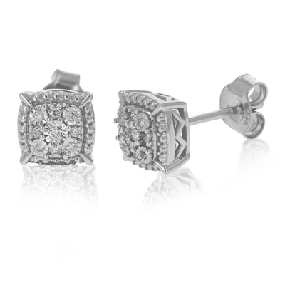 Vir Jewels 1/10 Cttw Round Lab Grown Diamond Stud Earrings In .925 Sterling Silver Prong Set
