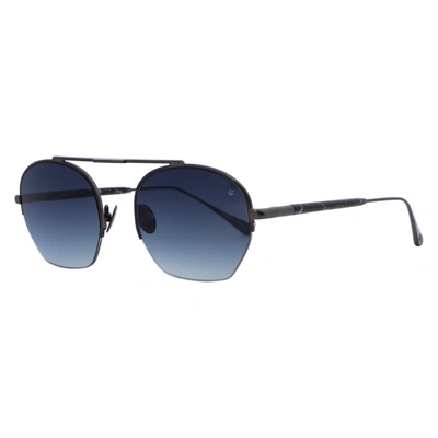 John Varvatos Semi-rimless Round Sunglasses V534 Gunmetal Gunmetal 50mm 534 In Blue