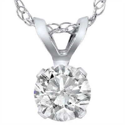 Pompeii3 .90 Carat Solitaire Pendant Natural Diamond 14k White Gold Womens Necklace In Silver