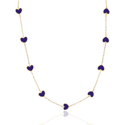 The Lovery Lapis Heart Station Necklace In Multi