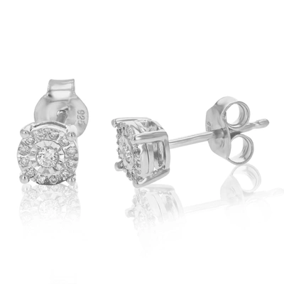 Vir Jewels 1/6 Cttw Round Cut Lab Grown Diamond Stud Earrings Prong Set In 925 Sterling Silver