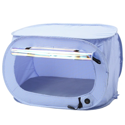 Pet Life "enterlude" Electric Heating Wire Folding Travel Pet Tent Crate In Blue