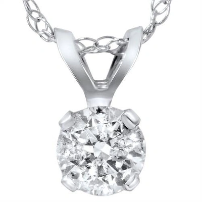 Pompeii3 1 1/2ct Round Brilliant Cut Solitaire Diamond Pendant 14k White Gold & 18" Chain In Silver