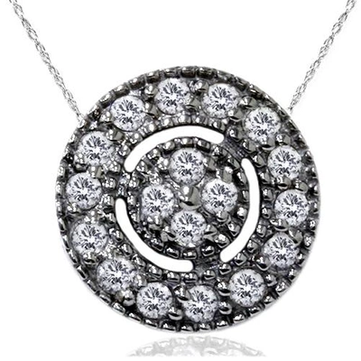 Pompeii3 1/4ct Diamond Pave Halo Pendant 14k Black Gold Womens Necklace & 18" Chain In Silver