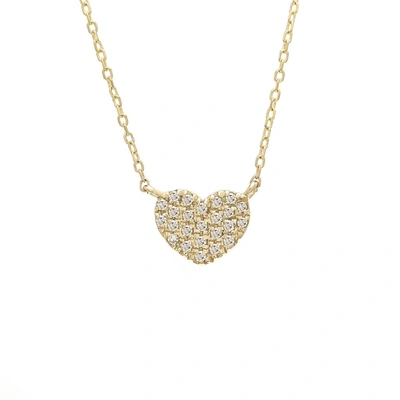 Monary Diamond Petite Heart Necklace (yg/16+2") In Silver