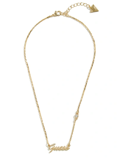 Guess Factory Guess Script Necklace In Gold