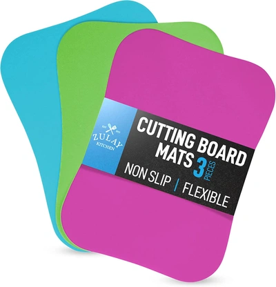 Zulay Kitchen Non-slip Thick & Durable Flexible Flexible Cutting Board - Curved Edge In Multi