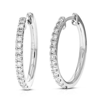 Vir Jewels 1/2 Cttw Round Cut Lab Grown Diamond Prong Set Hoop Earrings In .925 Sterling Silver 2/3 Inch