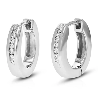 Vir Jewels 1/10 Cttw Round Lab Grown Diamond Hoop Earrings For Women In .925 Sterling Silver Channel Set 2/5 In