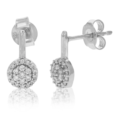 Vir Jewels 1/5 Cttw Round Lab Grown Diamond Dangle Earrings .925 Sterling Silver Prong Settings Size 1/2 Inch