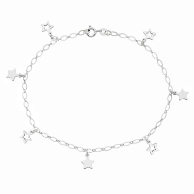 A & M 925 Sterling Silver Star Charm Anklet
