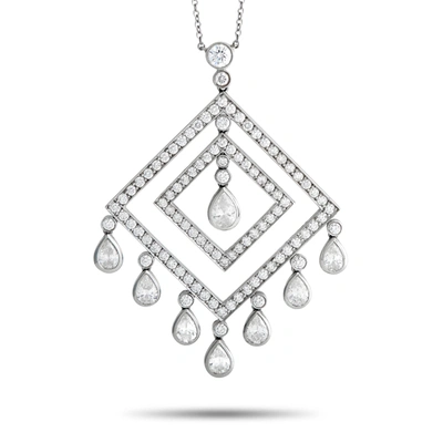 Tiffany & Co Platinum 4.00 Ct Diamond Necklace In Silver