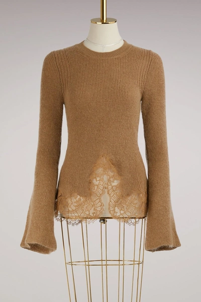 Givenchy Mohair Sweater In Beige Camel