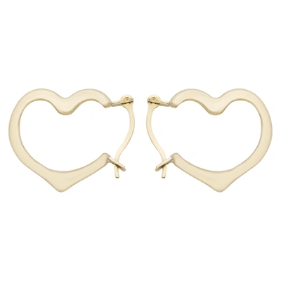 A & M 14k Gold Heart Hoop Earrings