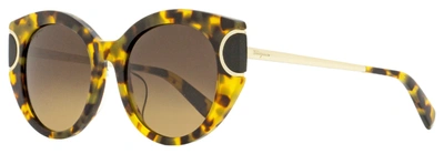 Ferragamo Salvatore  Women's Alternative Fit Sunglasses Sf840sa 215 Tokyo Tortoise/gold 54mm In Yellow