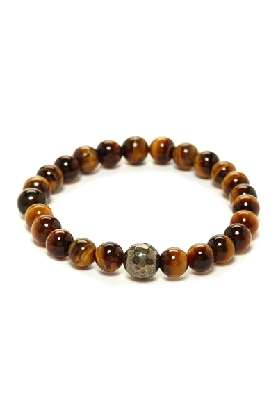 Stephen Oliver Tiger Eye Faceted Bracelet In Brown