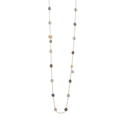 Liv Oliver 18k Gold Multi Gemstone Necklace In Silver