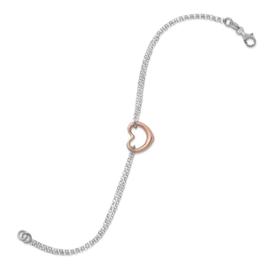 Liv Oliver 18k Rose Gold Plated & Sterling Silver Heart Bracelet