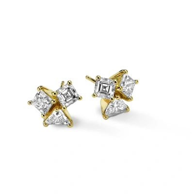 Ame Âme Trio 18k Yellow Gold, Lab-grown Diamond 3.80ct. Tw. Large Stud Earrings