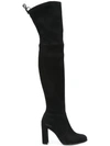 Stuart Weitzman Women's Hiline Suede Over-the-knee Boots In Black