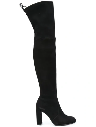 Stuart Weitzman Women's Hiline Suede Over-the-knee Boots In Black