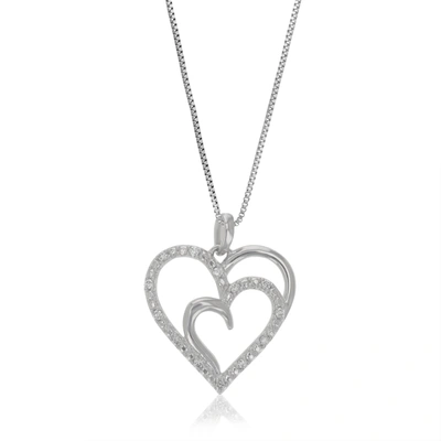 Vir Jewels 1/10 Cttw Lab Grown Round Cut Diamond Pendant Necklace .925 Sterling Silver 3/4 Inch With 18 Inch Ch