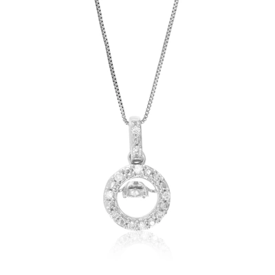 Vir Jewels 1/10 Cttw Lab Grown Diamond Circle Pendant Necklace .925 Sterling Silver 1/4 Inch With 18 Inch Chain