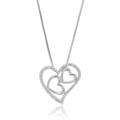 Vir Jewels 1/10 Cttw Lab Grown Diamond Heart Pendant Necklace .925 Sterling Silver 2/3 Inch With 18 Inch Chain