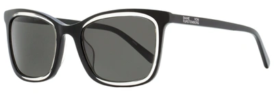 Diane Von Furstenberg Women's Kathryn Sunglasses Dvf682s 001 Black/clear 52mm In Grey