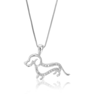 Vir Jewels 1/10 Cttw Lab Grown Diamond Dog Pendant Necklace .925 Sterling Silver 1 Inch With 18 Inch Chain
