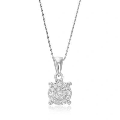 Vir Jewels 1/10 Cttw Lab Grown Diamond Pendant Necklace .925 Sterling Silver For Women 1/4 Inch With 18 Inch Ch