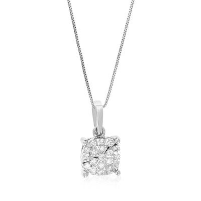 Vir Jewels 1/10 Cttw Lab Grown Diamond Accent Pendant Necklace .925 Sterling Silver 1/4 Inch With 18 Inch Chain