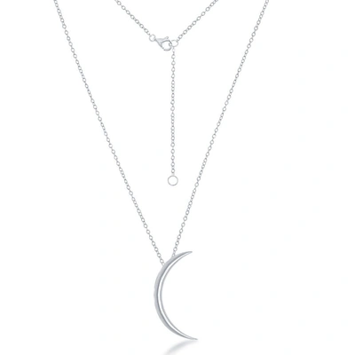 Simona Sterling Silver Thin Crescent Moon Necklace