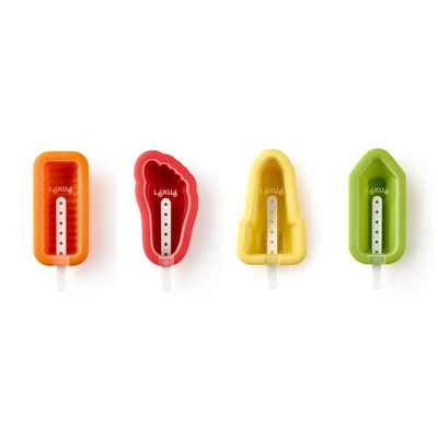 Lekue Iconic Shapes Ice Cream Pop Mold, Set Of 4, Multicolor