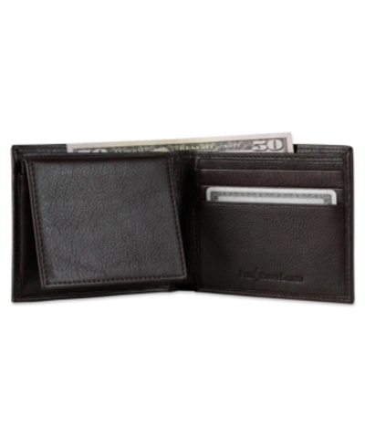 Polo Ralph Lauren Burnished Leather Passcase Wallet In Black